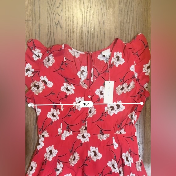 NWT Pleione Button Front V-Neck Flower Print Dress-Size Medium - Picture 12 of 12